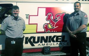 Kunkel Ambulance paramedics Williams Dye and Brian Crolius were recently honored by St. Elizabeth Trauma Center and the Midstate Regional EMS Council for their response to a mass shooting incident in March 2013.